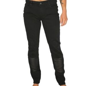 Paige Jimmy Jimmy Skinny 29 Black Midrise Jeans Sheer Panels